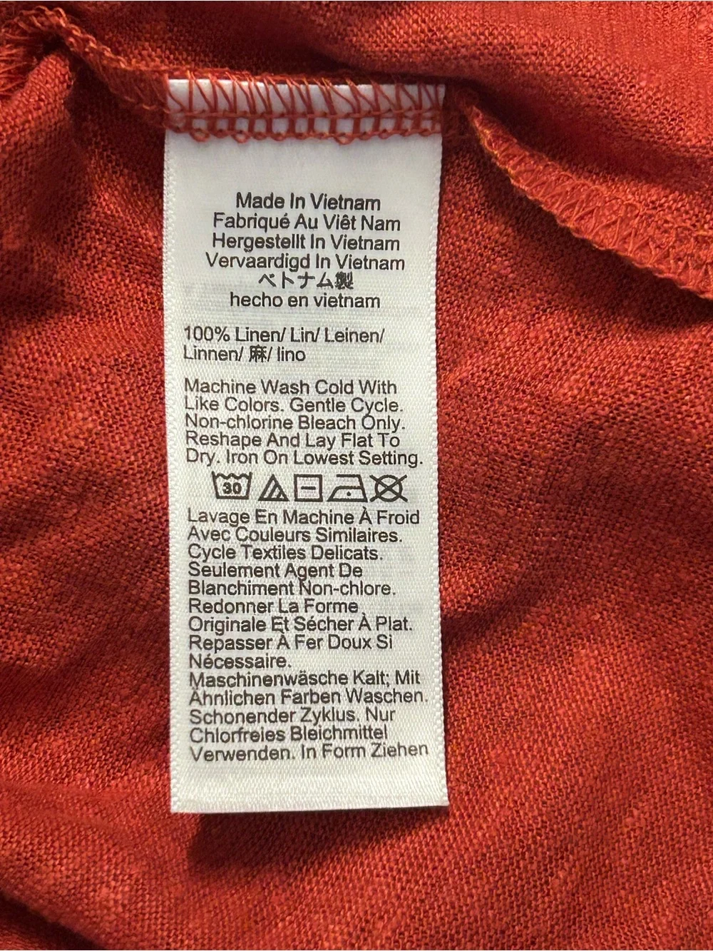 NWT J.Crew New Relaxed Linen T-shirt Rustic Salsa Size Medium C1871